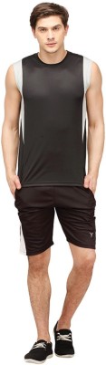 

Campus Sutra Solid Men's Track Suit, Black;brown