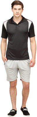

Campus Sutra Solid Men's Track Suit, Black;grey