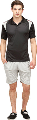 Campus Sutra Solid Men' Track Suit, Black;grey