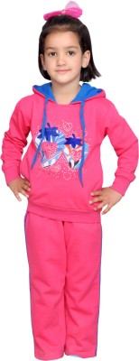 

Shaun Printed Girls Track Suit, Pink