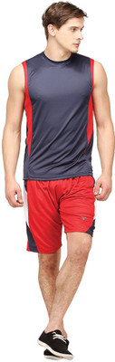 

Campus Sutra Solid Men's Track Suit, Blue;red