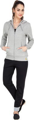 

Campus Sutra Solid Women's Track Suit, Gray