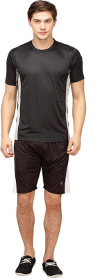 

Campus Sutra Solid Men' Track Suit, Black;brown