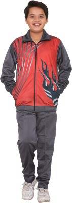 

Warm Up Printed Boy's Track Suit, M. grey