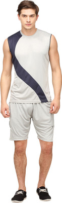 

Campus Sutra Solid Men' Track Suit, Grey