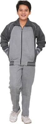 

Warm Up Embroidered Boy's Track Suit, Light grey
