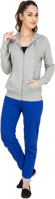 

Campus Sutra Solid Women's Track Suit, Gray