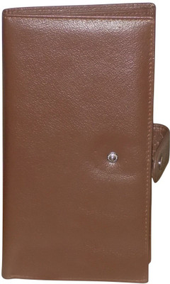 

Kan Premium Quality Leather Document Holder/Long Wallet for Unisex(Brown)