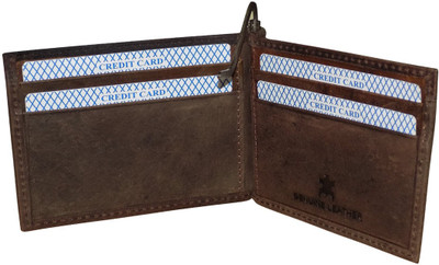 

Style 98 Men Brown Genuine Leather Wallet(4 Card Slots)