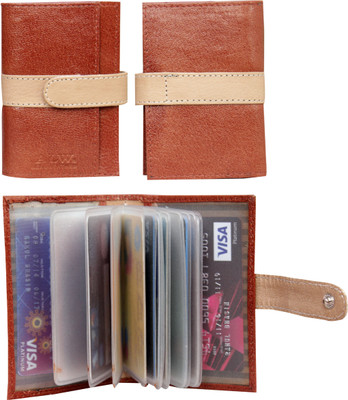 

Gleam 100 % Genuine Premium Leather CREDIT & DEBIT CARD Holder Wallet(Brown)