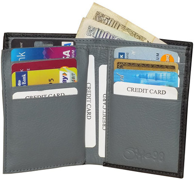 

Style 98 Men Multicolor Genuine Leather Wallet(12 Card Slots), Black:grey