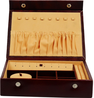 

ZINT GENUINE LEATHER MAROON JEWELRY BOX TRAVEL ORGANZIER(Maroon)