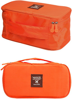 

PackNBuy Multi Functional Travel Organizer Cosmetic Make-up Bag Portable Luggage Storage Case Bra Underwear Pouch(Orange)