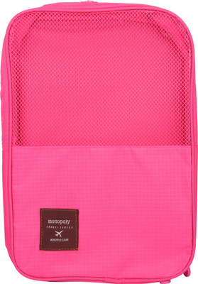

Monopoly Shoes Organiser (32x20x13 cms) Travel Storage Bag Nylon/Polyester For Shoes & Clothes(Pink)
