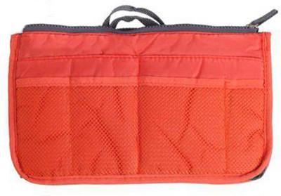 

Everything Imported High Quality Women Ladies Gadget Pockets Handbag Comestic Portable Expandable Tidy Purse Zipper(Orange)