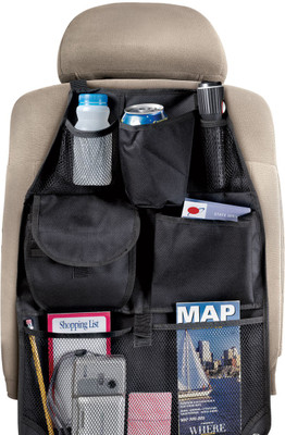 

Kawachi Car Seat Organizer For Auto Seat Back With 6 Pockets Organizes Clutter(Black)