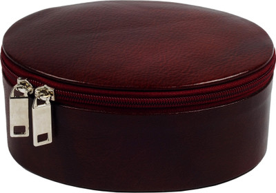 

ZINT SMALL GENUINE LEATHER TRAVEL JEWELRY BOX TRINKET CASE RINGS PENDANTS ORGANIZER(Brown)
