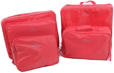 

PackNBuy 5 In 1 Set Of 5 Different Sizes For Organizing Your Luggage, Shirts, Pants, Ties, Shoes, Toiletries, Cosmetics, Make-Up, Electronics, Etc.(Red)
