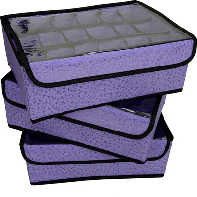 

Lifestyle-You Set Of 3 Pcs Innerwear Drawer Organiser(Purple)