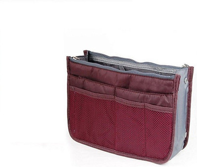 

Everyday Desire Handbag Travel Storage Organizer Purse Switcher Convenient Bag Compact Stylish Trendy best for keys cosmetics electronics make-up kits toiletries accessories-Maroon(Maroon)