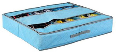 

Everyday Desire Under the bed shoe organizer with 6 compartment (Blue)(Blue)