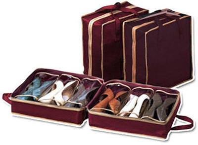 

Divinext Shoe Tote The Perfect Shoe Rack Organizer(Brown)
