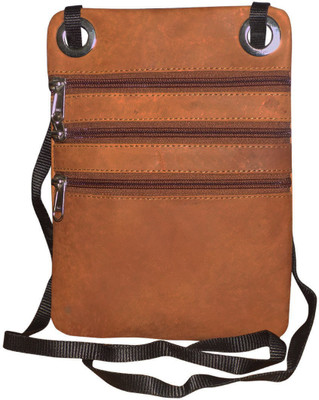

Kan Tan Hunter Leather Travel Pouch/Sling Bag For Men and Women Small Travel Bag(Tan)