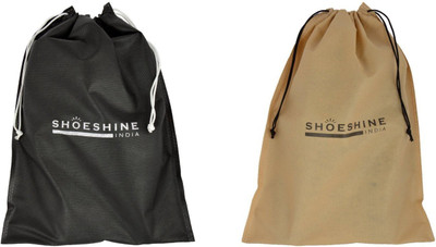 

SHOESHINE Shoe Pouch(Black, Beige), Multi