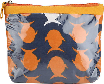 

Needlecrest Cosmetic Pouch(Orange, Blue), Orange-navy