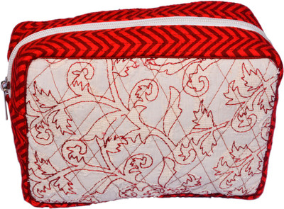 

Radhika Goyal Cosmetic Pouch(Maroon, Beige), Beige;maroon