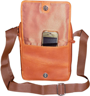 

Style 98 Style 98 Tan Premium Quality Leather Messenger Bag For Men and Women Waterproof Shoulder Bag(Tan, 5 inch)