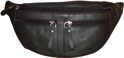 

Style 98 Style 98 Black Pure Leather Stylish Waist/Multipurpose Bag Multipurpose Bag(Black, 3 inch)