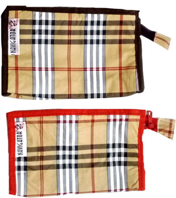 

Navigator Cosmetic Pouch(Beige, Red)