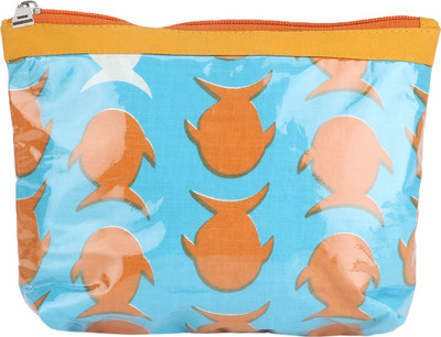 Needlecrest Cosmetic Pouch(Orange, Blue), Orange-turq
