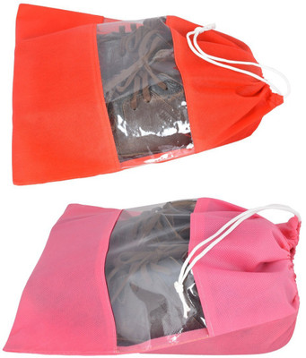 

SHOESHINE Shoe Pouch(Multicolor), Red/pink