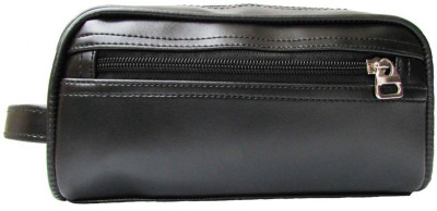 Good Times Leatherite Shaving Kit Black Travel Shaving Bag Black