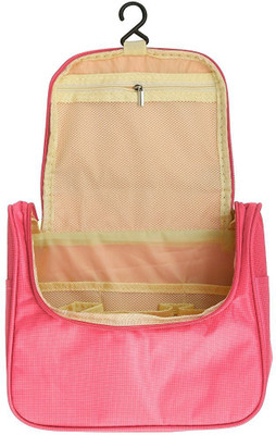 

Swadec Waterproof Cosmetic Wash Organizer Hanging Storage Bag - Light Pink Travel Toiletry Kit(Multicolor)