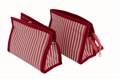

K&P Zebra Stripe Large Pack of 2 Travel Toiletry Kit(Pink)