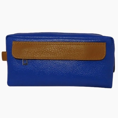Chimera Leather 3637 Travel Toiletry Kit(Blue)