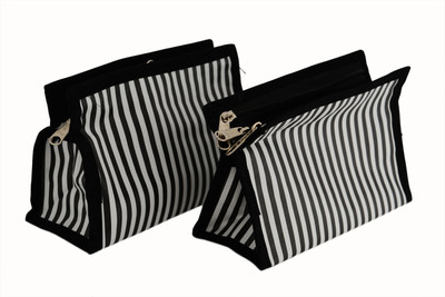 

K&P Zebra Stripe Large Pack of 2 Travel Toiletry Kit(Black)