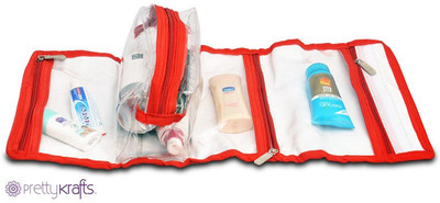 

Pretty Krafts Vanity Kit Folding Rex Travel Toiletry Kit(Red)