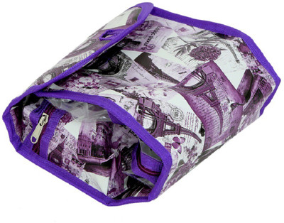 

Kuber Industries "ROLL N' GO" Cosmetic/Toiletry/Jewelery Bag Cosmetic Bag Roll up Makeup Toiletry Bags Organizer with 3 Compartments (Purple) Qty.(1Pck) size:10"x 4.5"x 5.5" Travel Toiletry Kit(Purple)