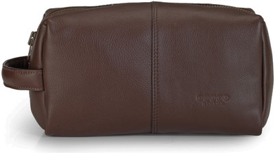 Phive Rivers Leather Wash Bag/Toilet Kit-PR1135 Travel Toiletry Kit(Brown)