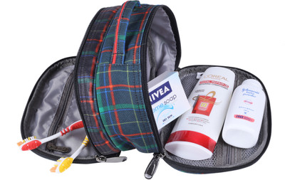 

Bags R Us Large Striped Travel Toiletry Kit(Black)