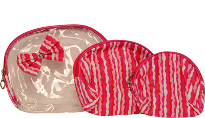 

Priya Exports Waves Travel Toiletry Kit(Pink, White)