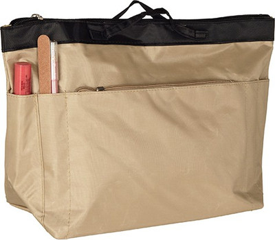 

Howards Handbag Organizer accessories and Cosmetic Pouch with Zip Natural Travel Toiletry Kit(Beige, Black)