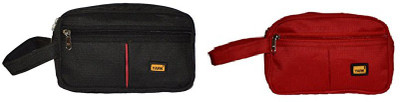

Yark MultiUtility Pouch Black,Red-Set Of 2 Travel Toiletry Kit(Multicolor)