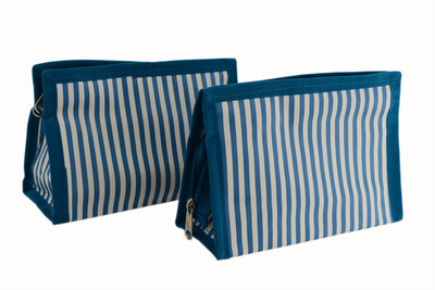 

K&P Zebra Stripe Large Pack of 2 Travel Toiletry Kit(Blue)