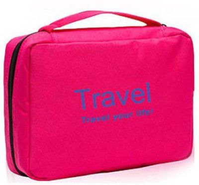 

Swadec Cosmetic Toiletry Shaving Jewelry Hanging Bag Organizer - Pink Travel Toiletry Kit(Pink)