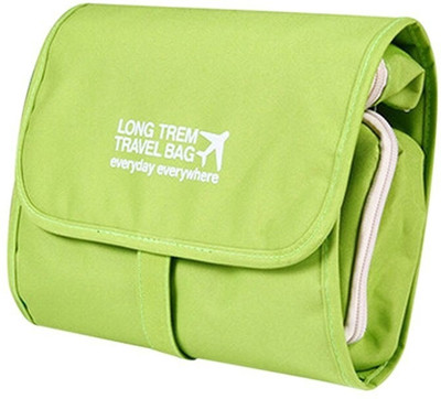 

Kuber Industries Green Long Folding Hanging Cosmetic Makeup Travel Organizer kit (KI3294) Travel Toiletry Kit(Green)